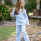 Blue Pumpkin Check Print Pajama Set- FINAL SALE