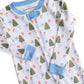 Woodland Creatures Pima Cotton Zip Up Pajamas- FINAL SALE