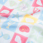 Coastal Stamps in Pastel Puff Sleeve Tankini- FINAL SALE
