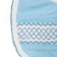Geometric Smocked Blue Knit Bib