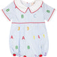 ABC 123 Embroidered Bubble- FINAL SALE