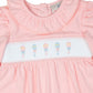 Baby Rattle Smocked Knit Onesie In Pink
