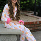 Halloween Thanksgiving Pumpkin Bow Fur Pajama Set