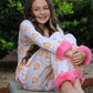 Halloween Thanksgiving Pumpkin Bow Fur Pajama Set