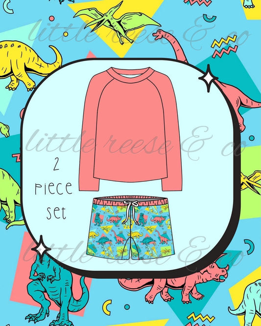 Boys Dino 2 Pc Swim Set-ETA Early July