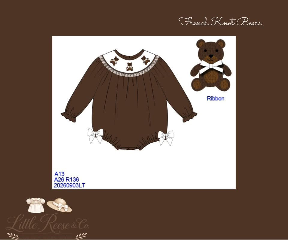 French Knot Teddy Bears