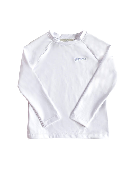 Rash Guard Long Sleeve in White- FINAL SALE