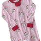 Vintage Santa Pink Knit Zip Up Pajamas-FINAL SALE
