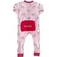 Vintage Santa Pink Knit Zip Up Pajamas-FINAL SALE