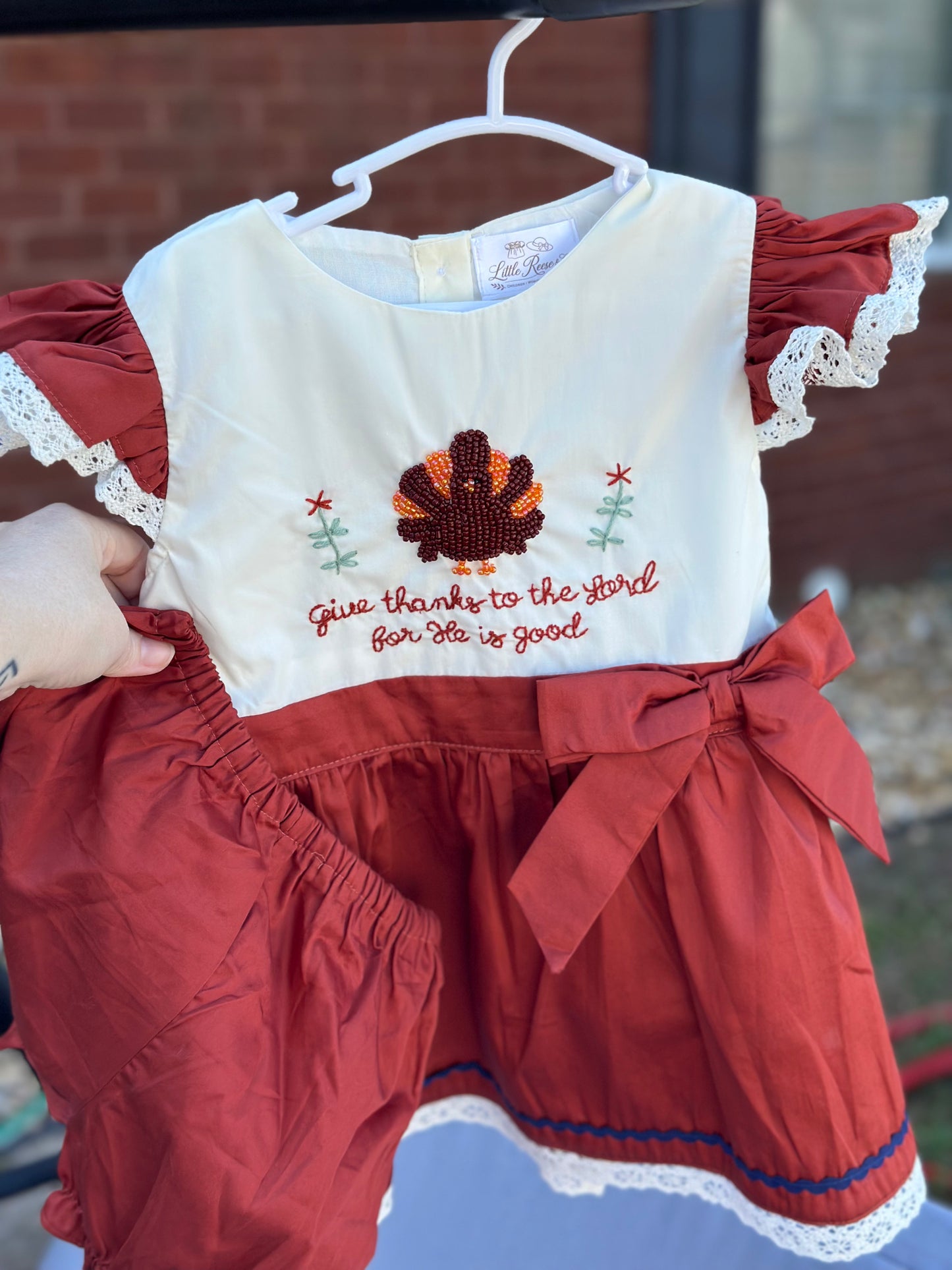 Beaded Turkey Bloomer Set
