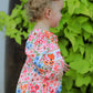 Fall Halloween & Thanksgiving Pumpkin Bow Smock Embroidered Floral Baby Girl Romper