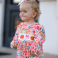 Fall Halloween & Thanksgiving Pumpkin Bow Smock Embroidered Floral Baby Girl Romper