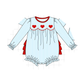 PO95 Blue valentine's day heart smocked collection