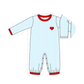 PO95 Blue valentine's day heart smocked collection