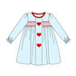 PO95 Blue valentine's day heart smocked collection