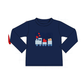 PO95 Red&navy valentine's day bow train embroidery collection