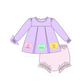 PO95 Purple valentine's day heart applique stripe collection