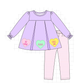 PO95 Purple valentine's day heart applique stripe collection