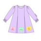 PO95 Purple valentine's day heart applique stripe collection