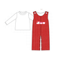 PO95 Red valentine's day corduroy train heart embroidery collection