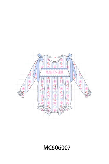 PO95 Blue MAMA'S GIRL embroidery floral collection