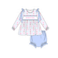PO95 Blue MAMA'S GIRL embroidery floral collection