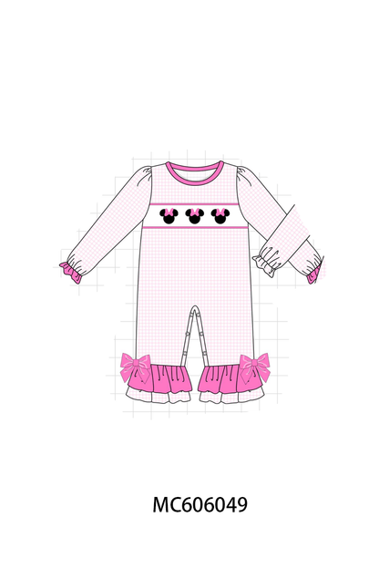 PO95 Pink&blue character embroidery gingham collection