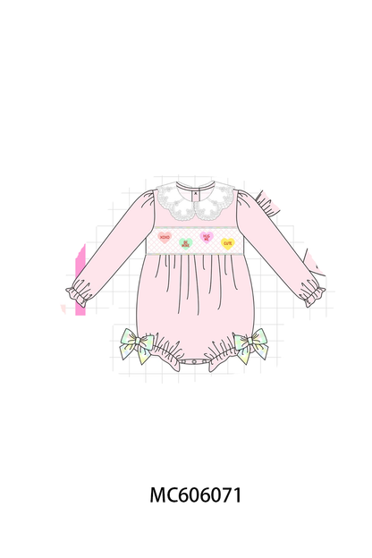 PO95 Pink heart smocked plaid collection