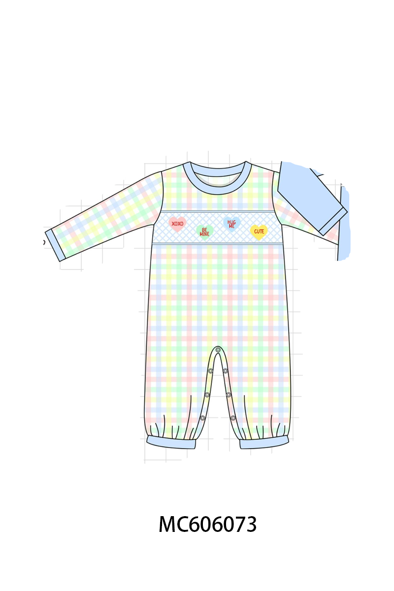 PO95 Pink heart smocked plaid collection