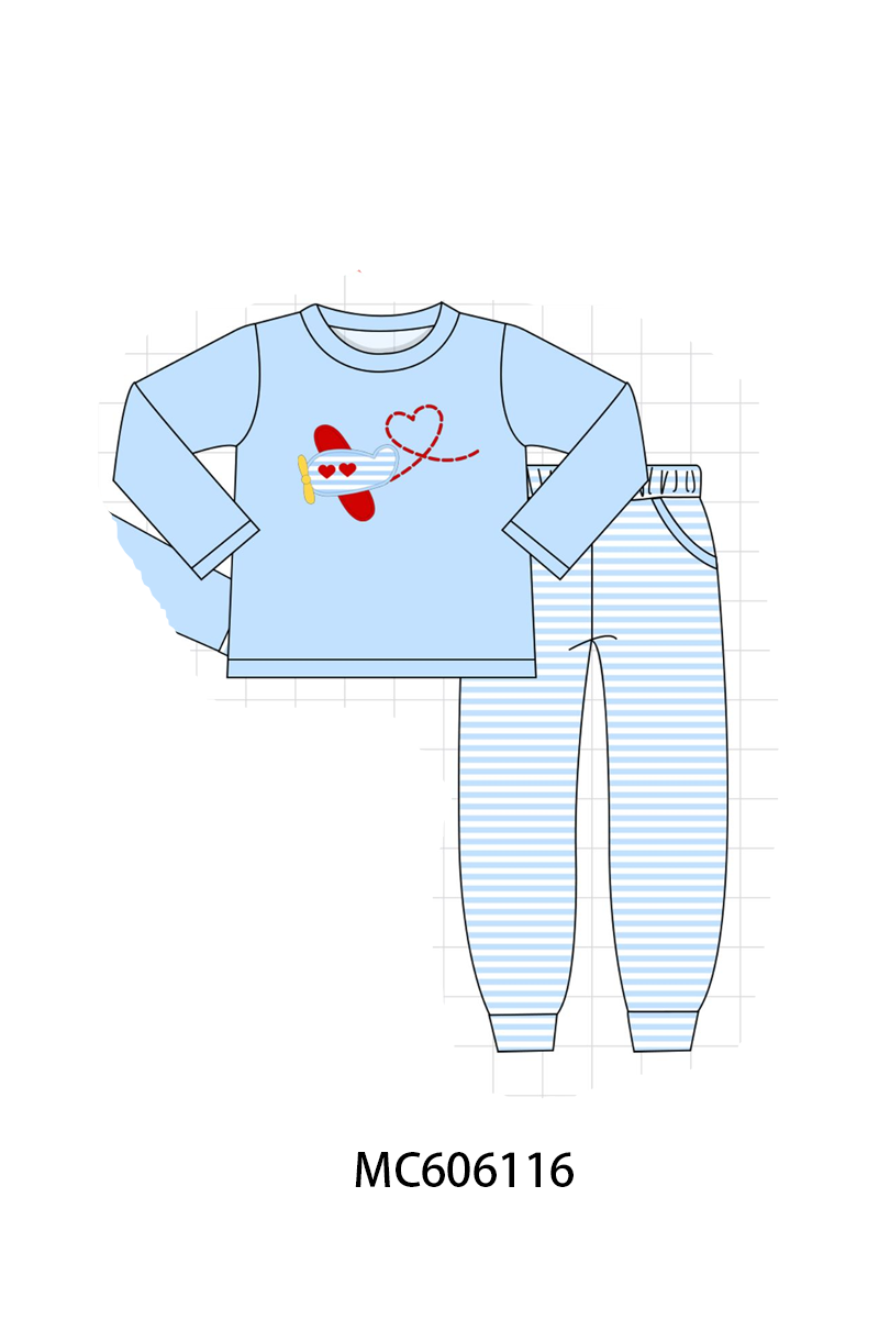 PO95 Blue valentine's day airplane applique collection