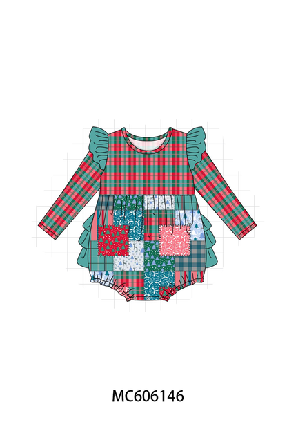 PO95 Teal christmas patchwork collection