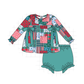 PO95 Teal christmas patchwork collection