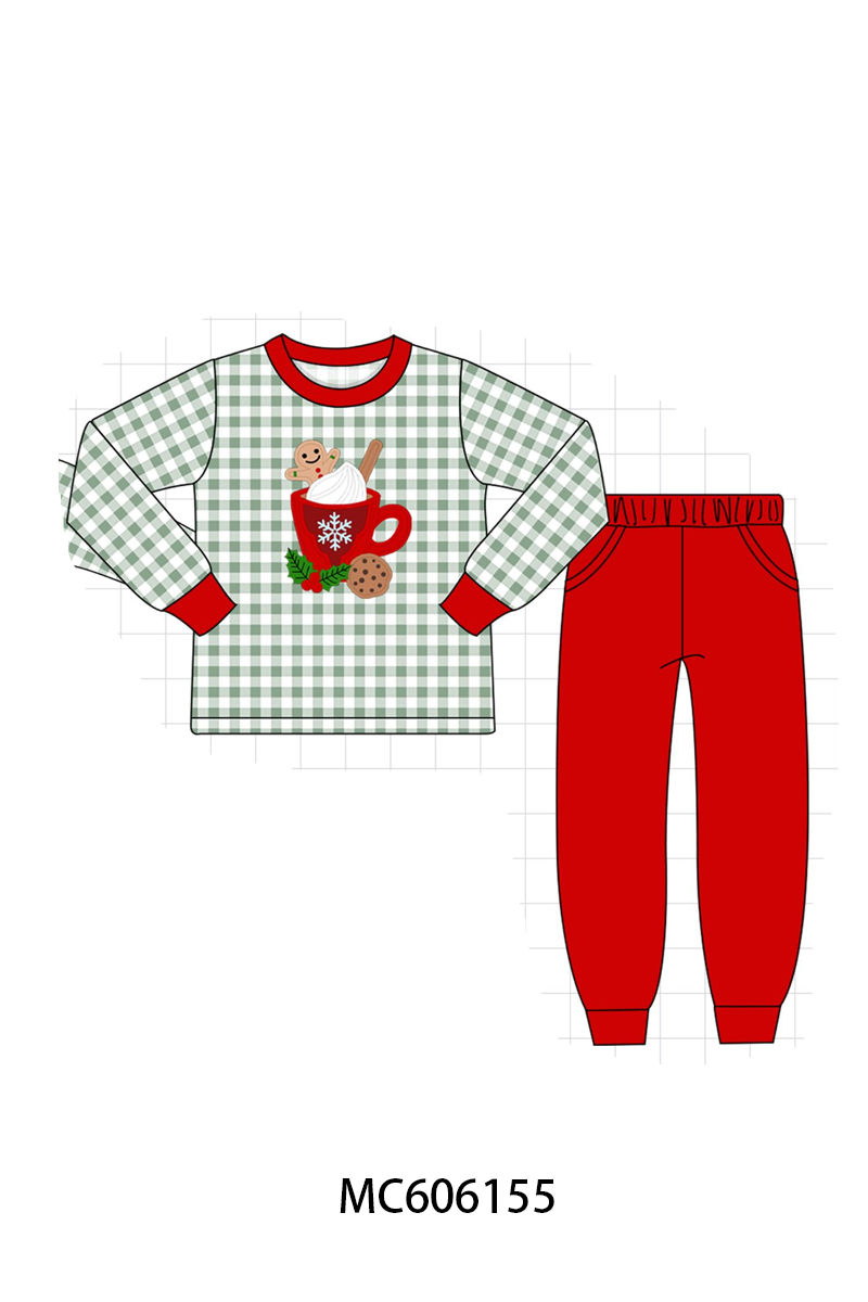 PO95 Red christmas gingerbread applique gingham collection