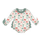 PO95 Green holiday bow print ruffle collection