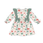 PO95 Green holiday bow print ruffle collection