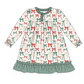 PO95 Green holiday bow print ruffle collection