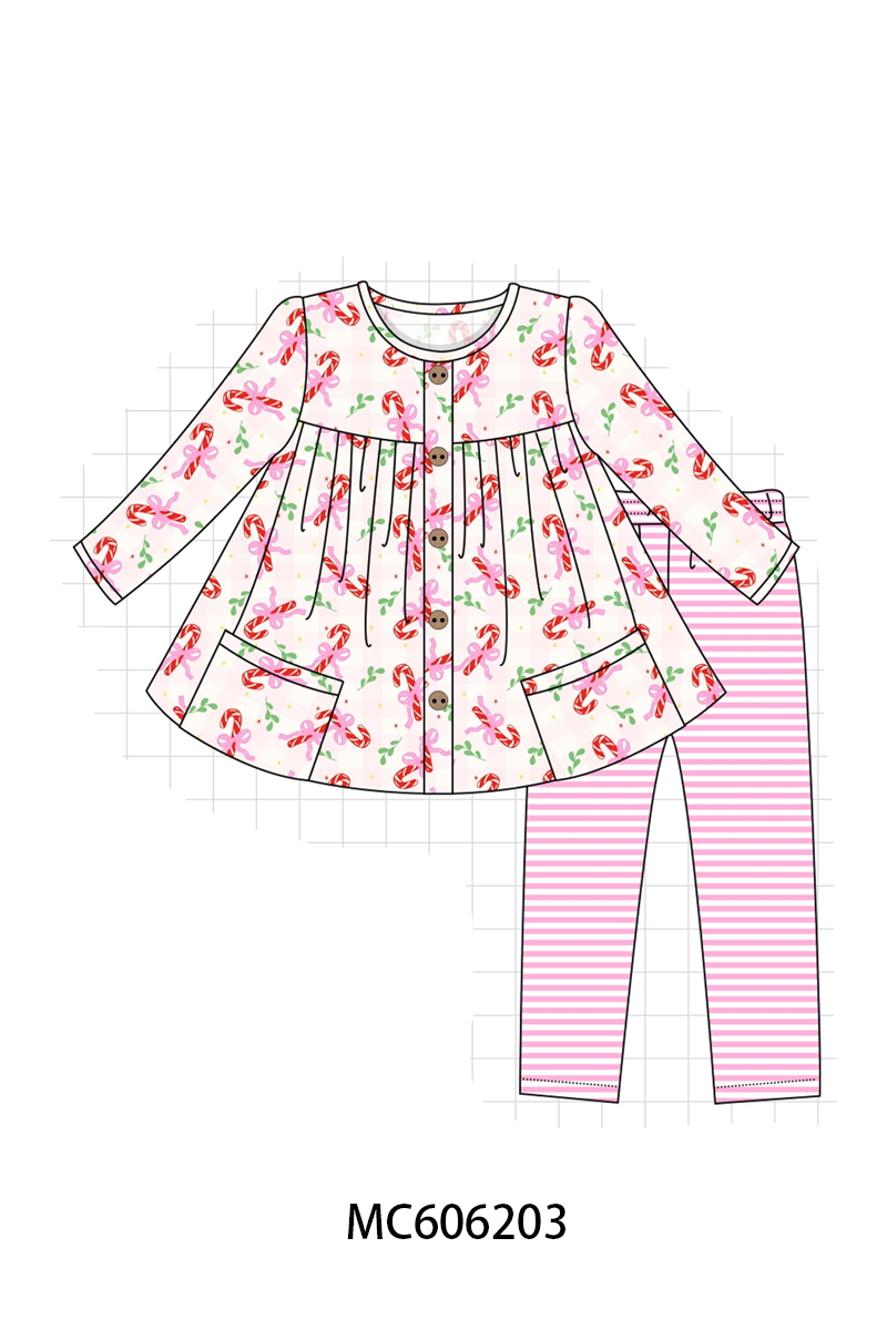 PO95 Pink christmas candy cane stripe collection