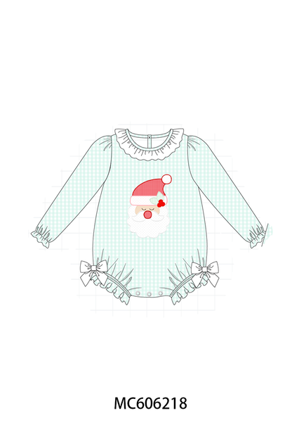 PO95 Mint christmas santa claus applique gingham collection