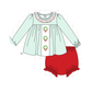 PO95 Green gingham wreath embroidery collection