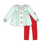 PO95 Green gingham wreath embroidery collection