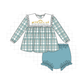 PO95 Teal nativity embroidery plaid collection