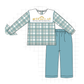 PO95 Teal nativity embroidery plaid collection