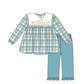 PO95 Teal nativity embroidery plaid collection