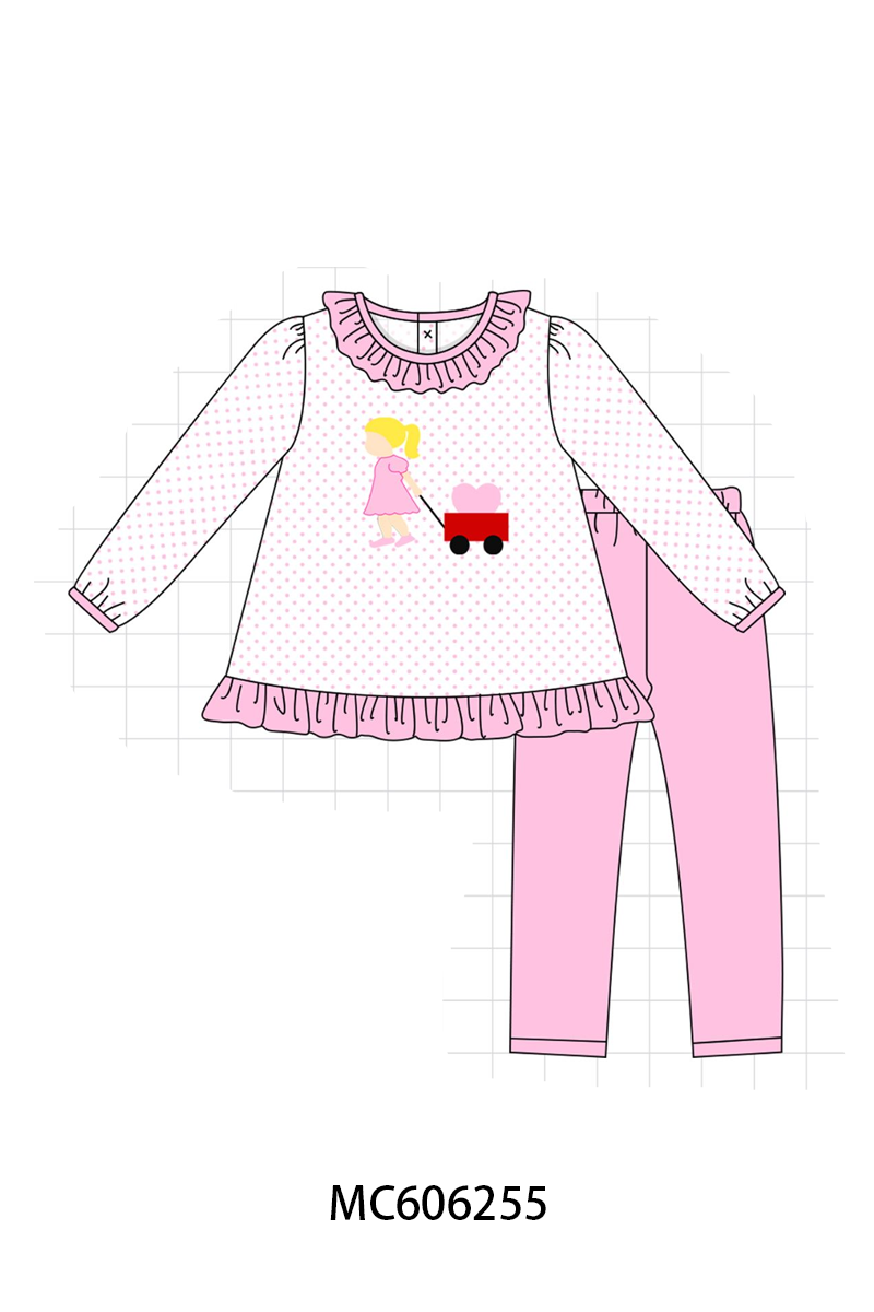 PO95 Pink heart wagon applique collection