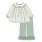 PO95 Sage duck embroidery plaid collection 1