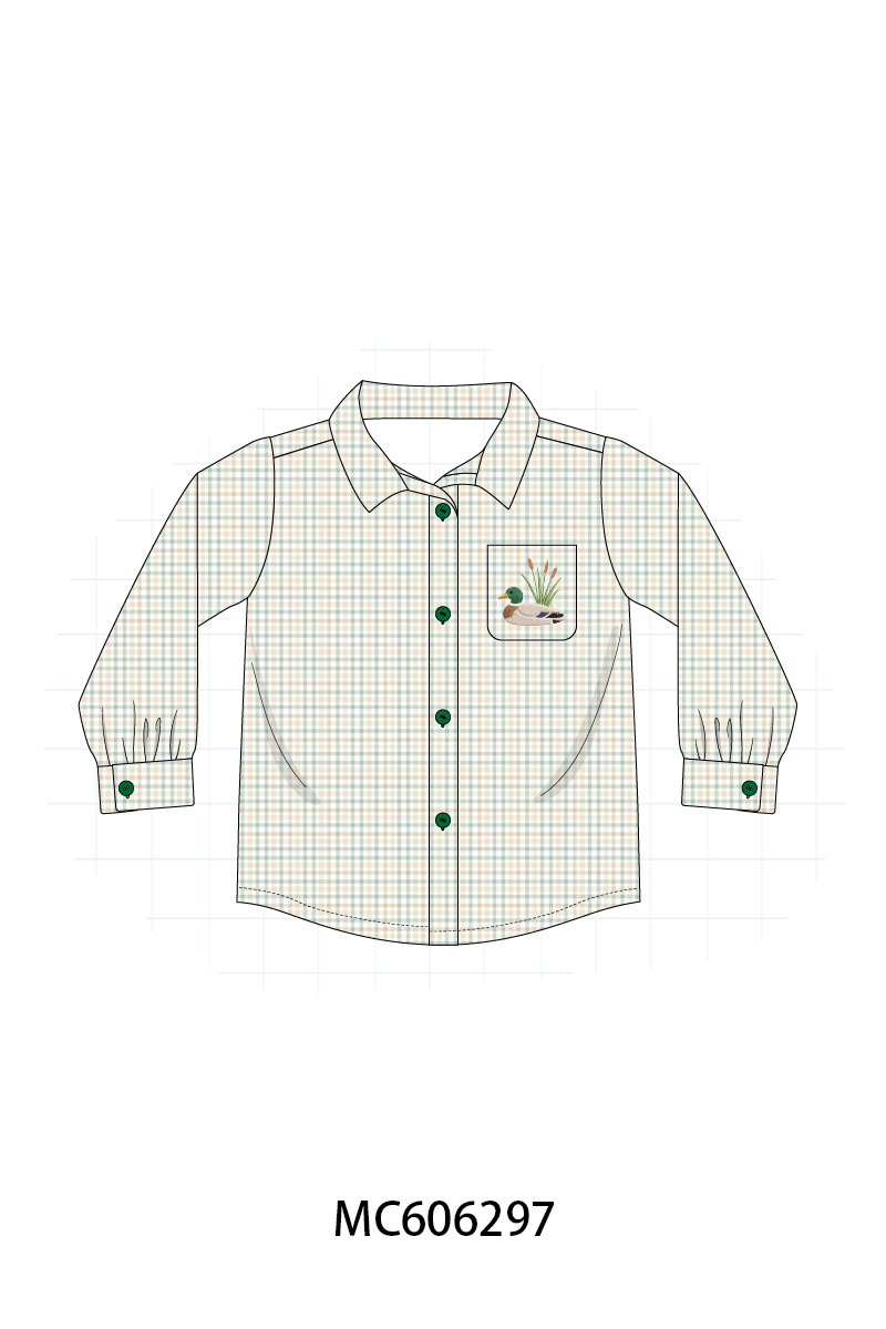 PO95 Sage duck embroidery plaid collection 2