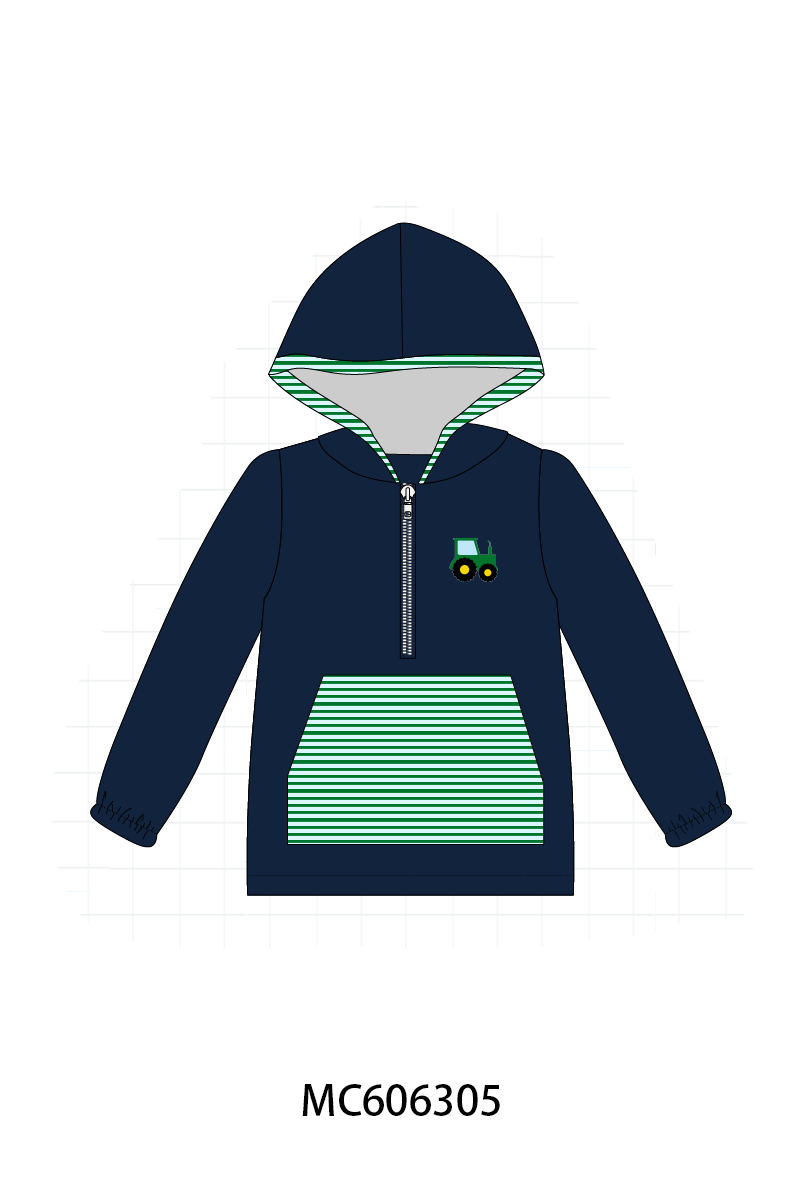 PO95 Navy tractor embroidery stripe collection