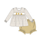 PO95 Brown puppy embroidery plaid collection