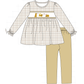 PO95 Brown puppy embroidery plaid collection