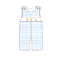 PO95 Blue puppy embroidery plaid collection